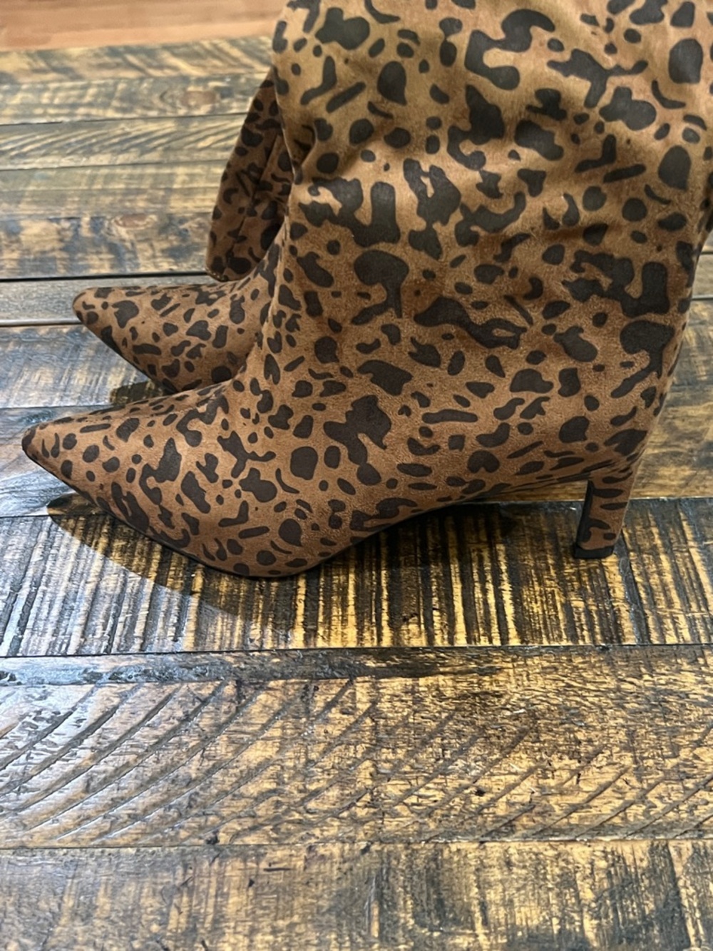 Leopard Print Mid-Calf Women's Boots in Brown - Picture 3 of 6